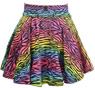 Rainbow Zebra animal print Mini skirt