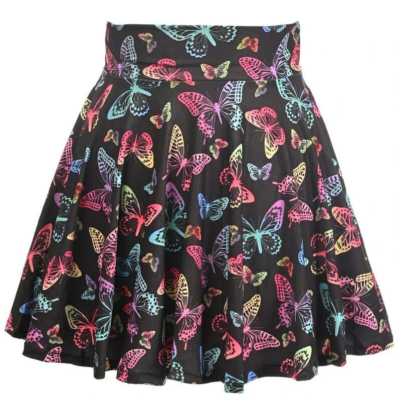 Butterfly print Stretch Mini skirt