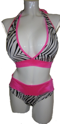 Delicate Illusions S0724PLX Plus Size Zebra Print 2 piece swimsuit