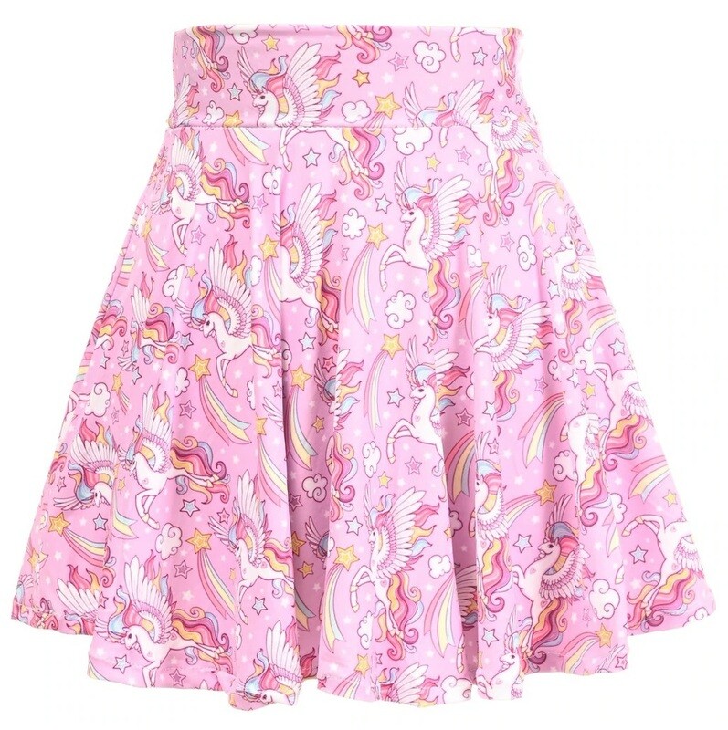 Unicorn Print Stretch Mini skirt