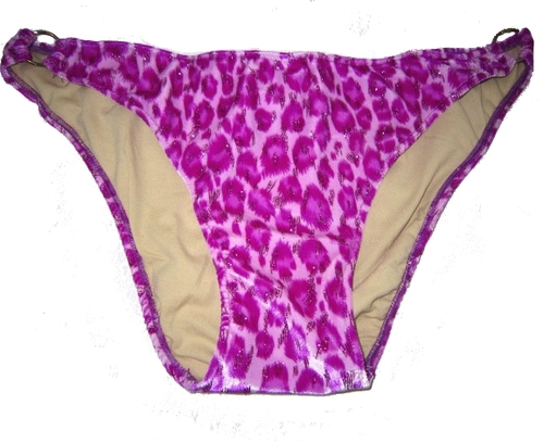 Purple Leopard Velvet American Bikini bottom w rings