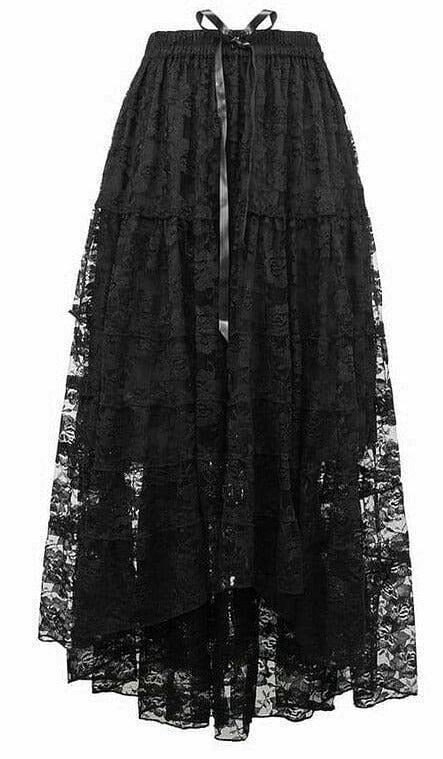 Black Lace Long Skirt