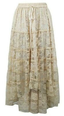 Ivory Lace Long Skirt