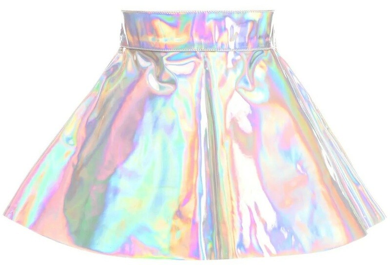 Blue Purple Holograph Skater Skirt