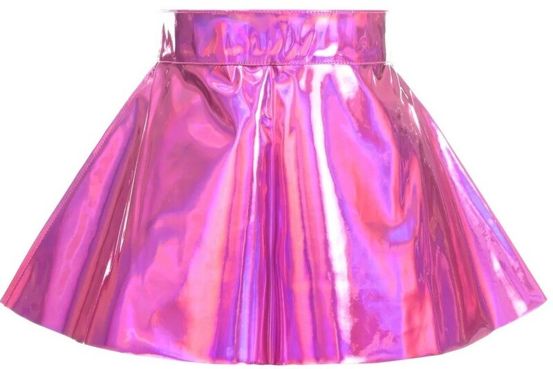 Fuchsia Hologram Skater Skirt