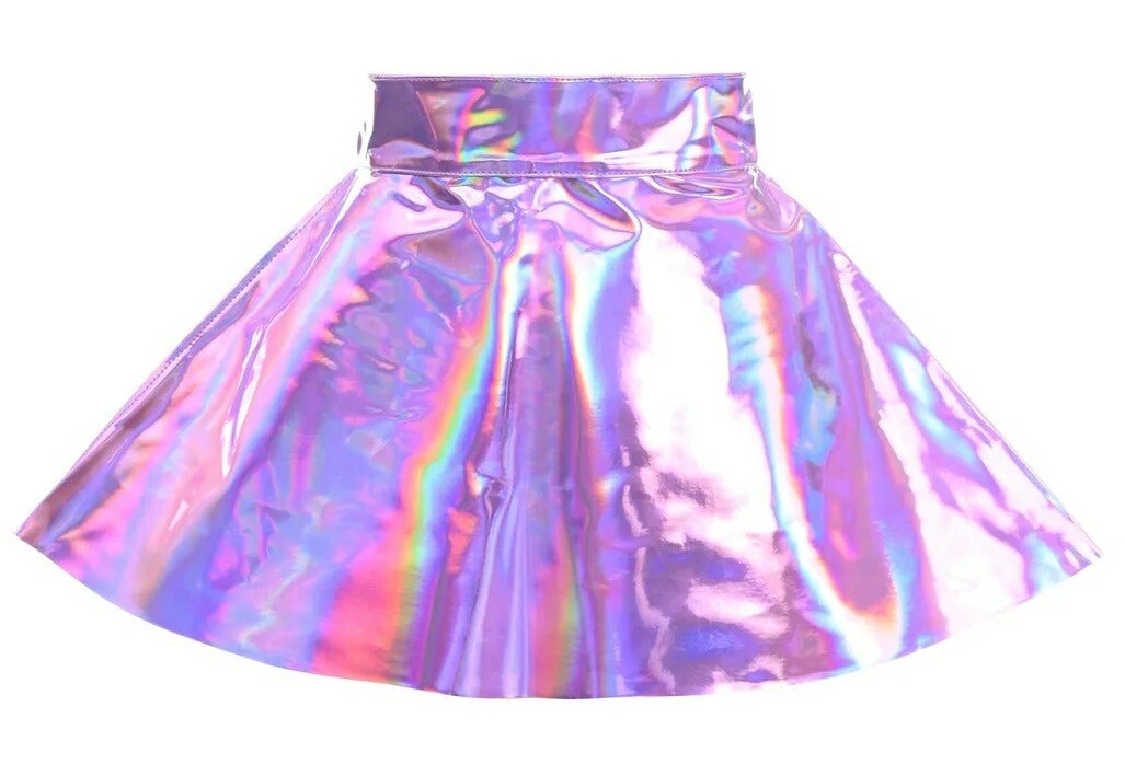 Lavender Hologram Skater Skirt