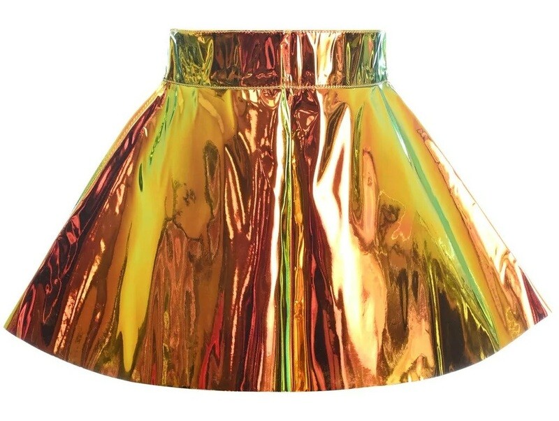 Golden Sunset Hologram Skater Skirt