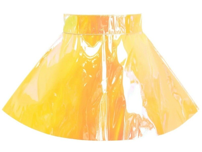 Yellow Pink Holograph Skater Skirt