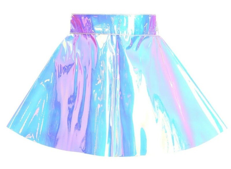 Blue Purple Holograph Skater Skirt