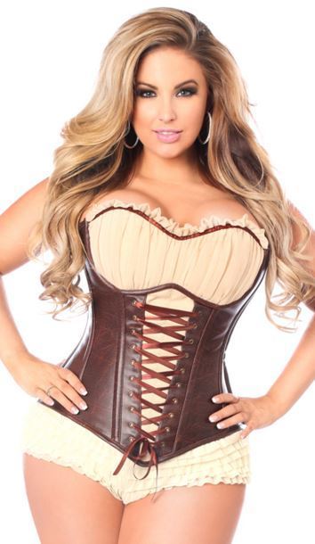 Faux Leather Steel Boned Corset Ren Faire