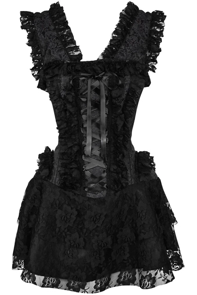 Black Lace Victorian Corset Dress