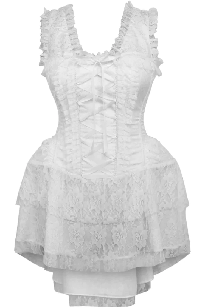 White Lace Victorian Corset Dress