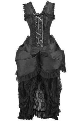 Black Victorian Bustle Corset Dress