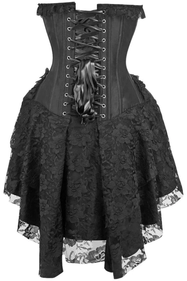 Strapless Black Lace Victorian Corset Dress - Store