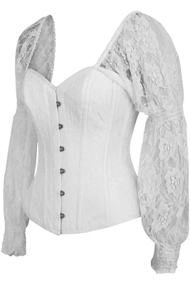 white lace corset top