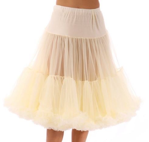 Natural Beige​ petticoat 26&quot; 35 yards Chiffon with Fluff up to 52&quot; waist