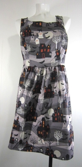 Plus Size Retro Spooky Town Halloween Dress 1x