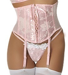 Empire Intimates 509x jacquard Pink satin plus size garter belt