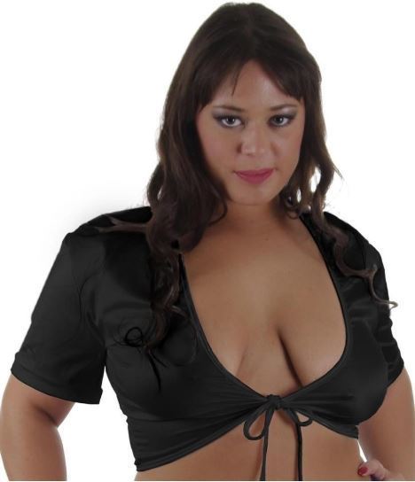 Plus size School Girl Crop Top Black