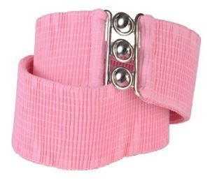 Pink 2 1/4" Cotton Stretch Belt to 52" Waist