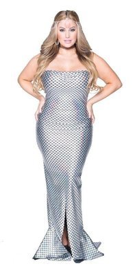 Plus size Silver Belle Mermaid Gown Costume