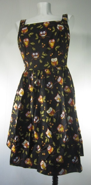 Retro Plus Size Owl Skater Hootenanny Dress 3x-4x