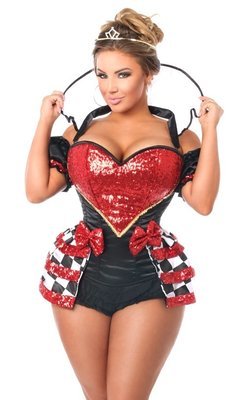 Plus size Royal Red Evil Queen Corset Costume