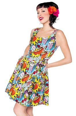 Plus Size Retro Snack Attack Car Hop Dress 4x only