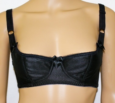 Satin Britney 1/2 Cup demi bra 40 D to 44 DD Black