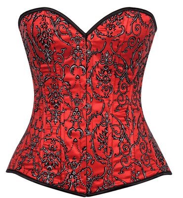 Plus size Elegant Ivory Corset Embroidered Overlay