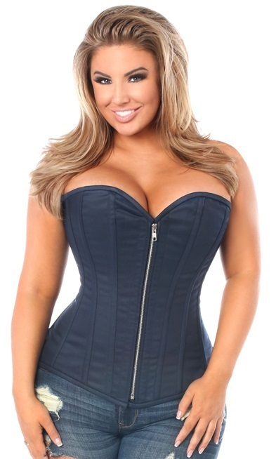 Plus Size Navy Blue Cotton Corset 5x Clearance Sale
