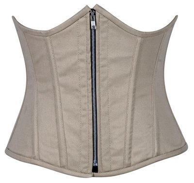Plus Size Beige Open Top Cotton Corset