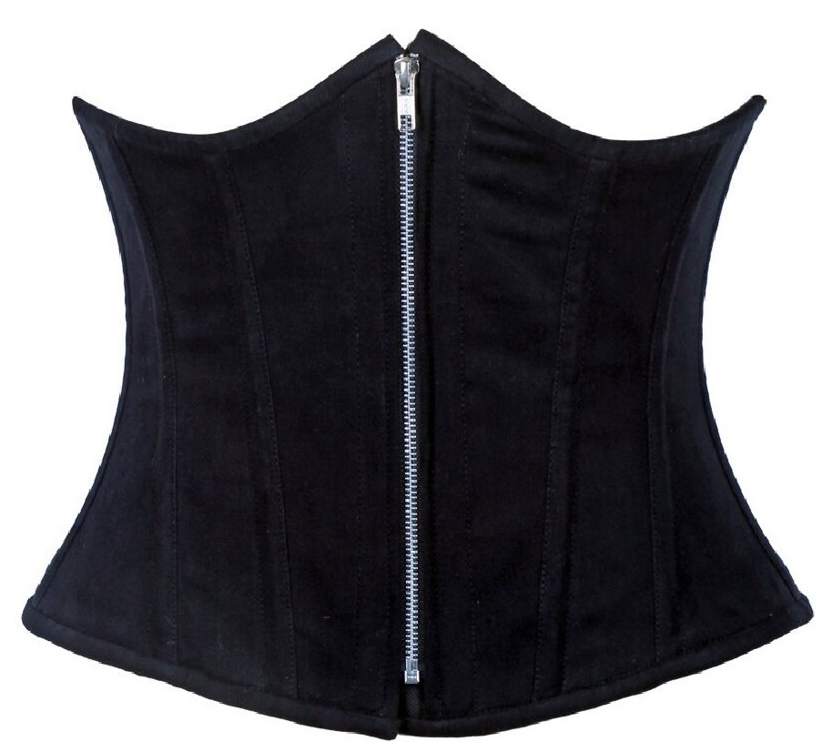 Plus Size Black Open Top Cotton Corset