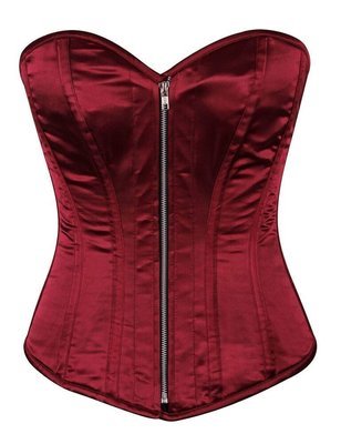Plus size Bordeaux Satin Steel Boned Corset