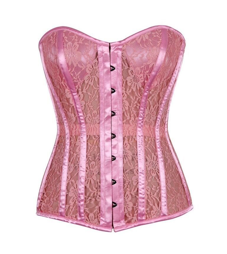 Plus size Pink Lace Molded Cup Corset