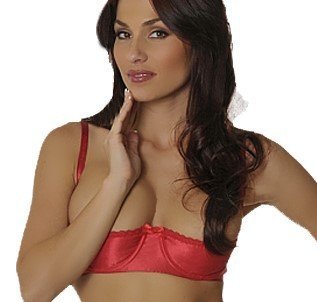 Intimates 4116X Plus size 1/4 cup bra B/C to 46 Red