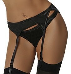 Empire Intimates 316 Shiny Sexy Satin Thong Black