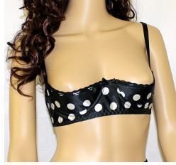 Empire Intimates 4159 1/4 cup bra Polka Dots Black W White Dots