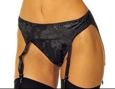 Empire Intimates 409 Sexy Jacquard Satin Garter belt black Small Only