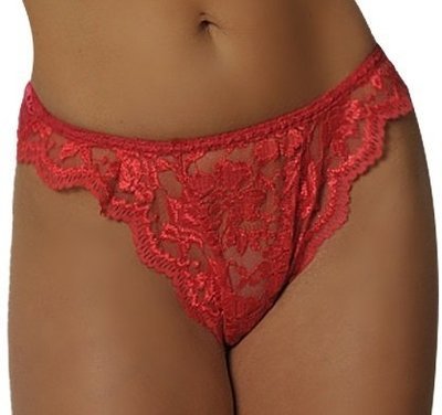 Empire Intimates 108 Satin Red Lace Panty