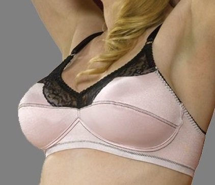 Rago 2190 Pin Up style satin Bra Pink Black