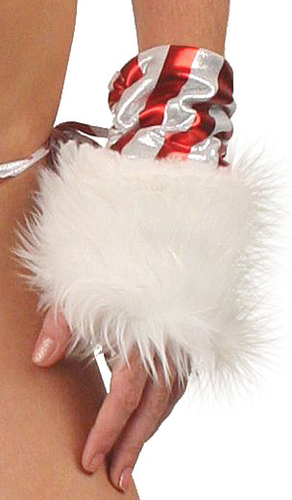 J. Valentine Deluxe Candy Cane Furry wristlets