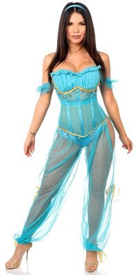 4PC Jasmine Aladdin Persian Princess Corset Costume