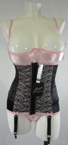 Rago 721X Plus size Waist cincher corset garter belt girdle pink Black