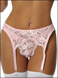 Empire Intimates 408X Pink  Lace Plus Size Garter belt Pink