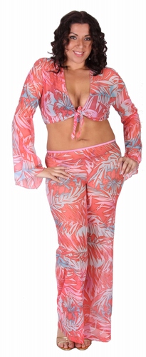 Delicate Illusions L3006PMX Plus Size Palazzo Pant and Halter Top