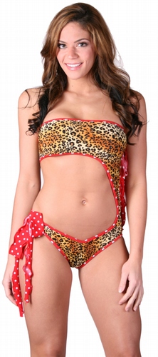 Delicate Illusions S0918PL One Piece Leopard Print Monokini Swimsuit