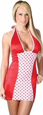 Delicate Illusions S0733LPL Sexy Low back Halter dress Heart Print