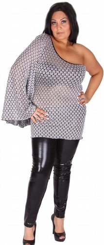 Delicate Illusions 1070SFLX Plus size Lame Wet look Legging Pants