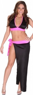 Delicate Illusions L10037L Lycra Swim wear top y-string and long beach skirt